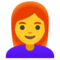 Woman- Red Hair emoji on Google